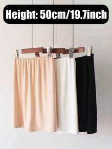 3pcs/1pc Women's Waist Cincher Anti-Static Anti-Light Inner Lining Lace Decor Long Midi-Length Skirt Slip, Elastic And Adjustable Waistband, Multiple Colors & Sizes (One Size Fits All) Valentine's Day Summer, School Fall, Autumn, Halloween