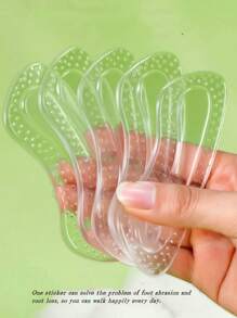 2 对透明硅胶防滑垫，适合女士高跟鞋，柔软且自粘