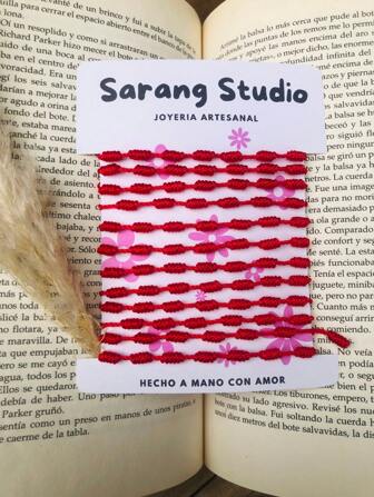 PULSERAS ROJAS DE LOS 7 NUDOS / PARA LA BUENA SUERTE Y PROTECCION / 12 piezas por paquete.