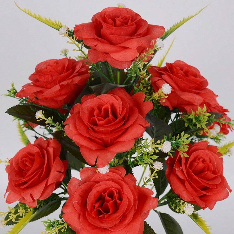 Artificial Rose Flower Bouquet, Plastic Flower Wall Decor, Vase Filler