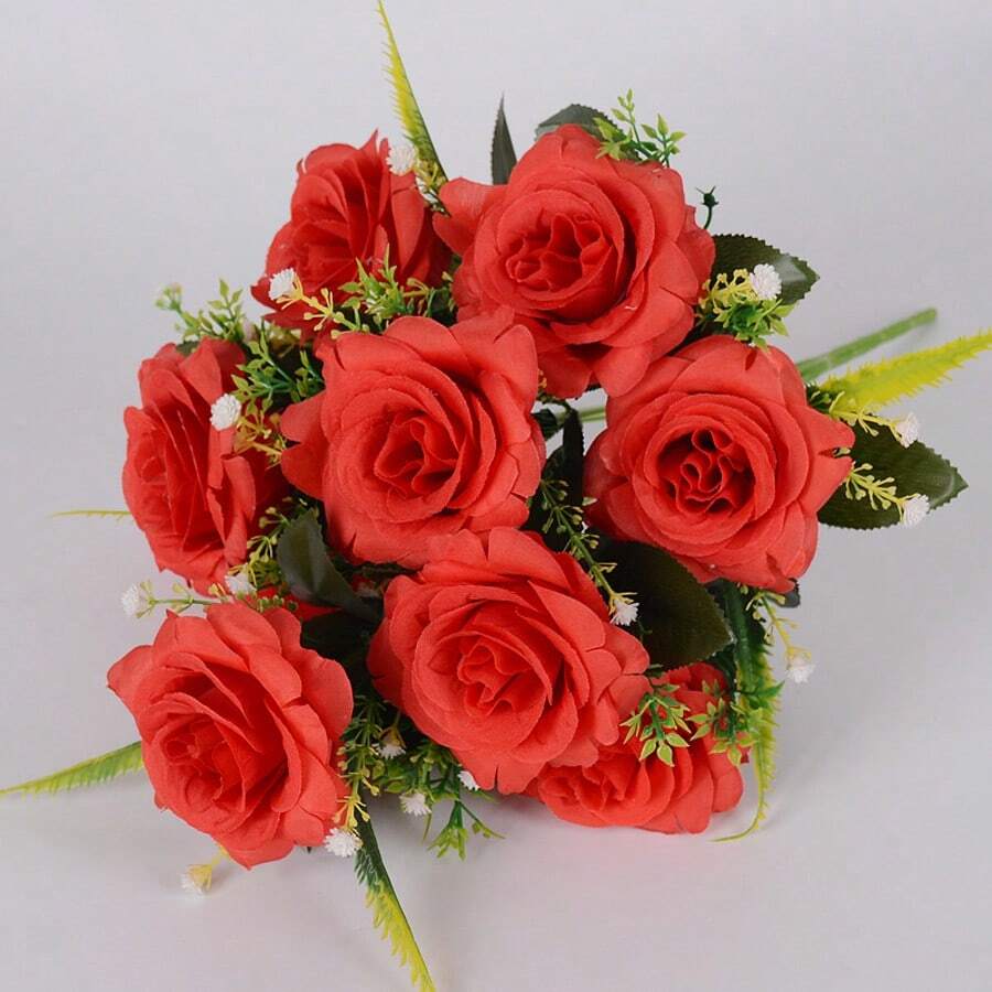 Artificial Rose Flower Bouquet, Plastic Flower Wall Decor, Vase Filler