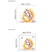 Cute Cartoon Unicorn And Rainbow Removable Wall Stickers For Living Room, Entrance, Bedroom Decoration, Girls/Boys Room, Kids Room, Baby Nursery - Multicolor - View 12