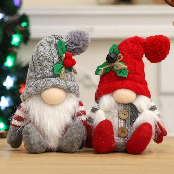 1pc Christmas Doll Ornament, Standing Dwarf, Faceless Ornament, Home Creative Christmas Items, Home Decor To Create A Festive Atmosphere, Christmas Holiday Creative Home Decor,Christmas