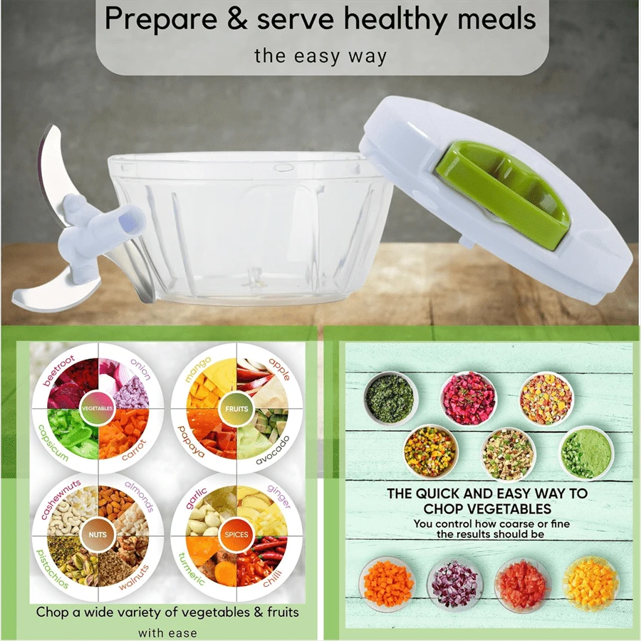 1pc MultiFunctional Vegetable Chopper, Garlic Crusher, Manual Food Chopper, Vegetable Mincer