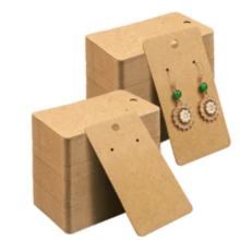 100 piezas Conjunto de tarjetas para exhibir aretes, etiquetas de arete de unicolor de 5x9cm, accesorios de empaquetado de joyas - tarjeta pendiente 5x9cm - Ver 9