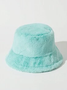 1pc Solid Color Plush Bucket Hat For Fall, Soft & Warm Beanie Cap For Couples' Casual, Outdoor Activities, Etc. Winter Fall Winter Outfits,Holiday,Festival - Solid Color - View 20