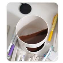 1 件可爱、创意、简约笔筒、学生书桌装饰、塑料收纳盒、办公用品、文具收纳盒 - 彩色 - 查看 3