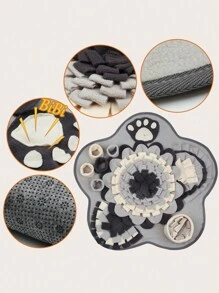 1入組花形慢餵食寵物搜尋毯,貓狗互動益智玩具,尺寸60*60cm - 彩色 - 查看 7