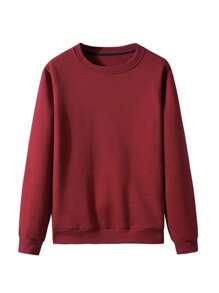 Men Sweatshirts - 酒紅色 - 查看 2