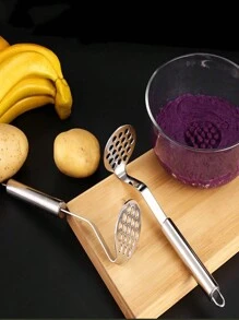 1pc Kitchen Potato Masher, Sweet Potato Ricer Crusher - True Color - View 3