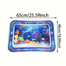 Tapete Aquático de Animais Marinhos para Gatos/Cachorros de Estimação, Tapete Espesso de Água Sensorial para Gatos/Cachorros, Tapete Aquático para Gatos de Interior Brinquedo Interativo de Autobrincar (Brinquedo Aleatório no Interior) - Multicolorido - Visão 7
