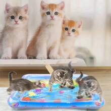 Tapete Aquático de Animais Marinhos para Gatos/Cachorros de Estimação, Tapete Espesso de Água Sensorial para Gatos/Cachorros, Tapete Aquático para Gatos de Interior Brinquedo Interativo de Autobrincar (Brinquedo Aleatório no Interior) - Multicolorido - Visão 3