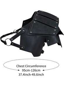 Viking Faux Leather Single Pauldron Shoulder Armor, Retro Medieval Knight Shoulder Armor For LARP/Cosplay Halloween - A - View 8