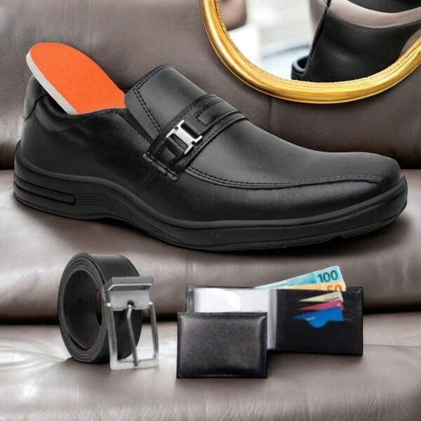 Sapato Confort Casual Masculino Brinde Cinto e Carteira