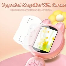 Handheld Digital Microscope, Digital Magnifying Glass Type C Interface ,High-Definition Screen Electronic Magnifier Digital Microscope,Magnifying Glass Plastic Magnifier Hand Lens Mini Handheld Magnifying Lenses For Science Class Outdoor Observation Party Fun Tool - Pink - View 2