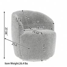Swivel Barrel Chair, Small Swivel Accent Chair Comfy Round 360° Chenille Swivel ArmChair, Modern Round Accent Arm Chairs For Living Room Bedroom Nursery - 查看 2