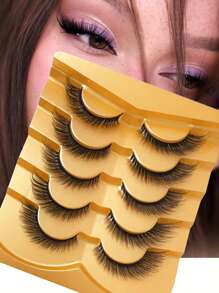 5 Pairs Of Mango Eyelashes Extended By 0.63 Inches, Naturally Fluffy Angel False Eyelashes - Cat Eye Lashes - View 1