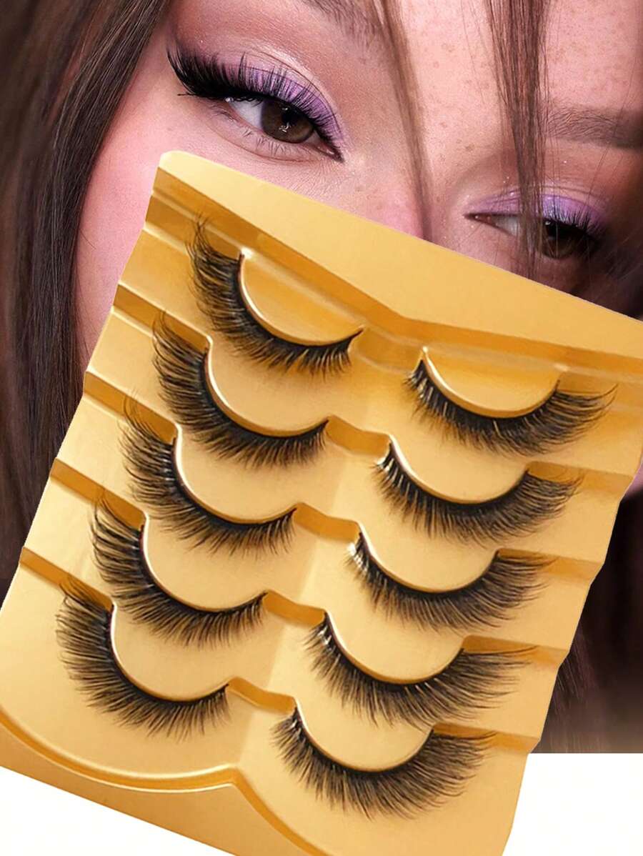 5 Pairs Of Mango Eyelashes Extended By 0.63 Inches, Naturally Fluffy Angel False Eyelashes - Cat Eye Lashes - View 1