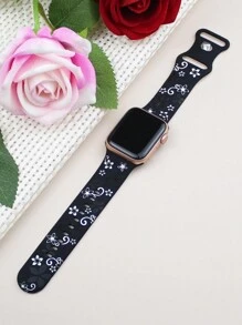 Correa compatible con de 41 mm, 40 mm, 44 mm, 45 mm, 42 mm, 38 mm, 49 mm, 42 mm(S10), 46 mm con diseño de flores talladas para mujeres, correa de silicona suave y deportiva con flores bonitas compatible con Series 10, SE, 9, 8, 7, 6, 5, 4, 3, 2, 1 y Ultra