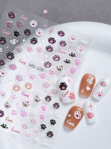 3款新品可爱卡通果冻小动物可爱猫咪狗狗可爱小熊浮雕指甲贴可爱简约指甲贴指甲饰品贴纸 - 彩色 - 查看 11