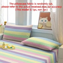 1pc Geometric Rainbow Bridge Pattern Printed Pillowcase With Zipper Closure, Bedroom Bedding - Multicolor - View 4