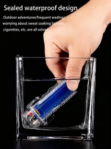1 件多功能透明防水烟盒打火机支架（兼容 Bic J6 打火机），批发创意礼品，多种颜色，时尚多功能