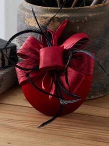 优雅女士迷你帽子，英式复古迷人头饰，适合派对、鸡尾酒会、婚纱摄影、茶会装饰