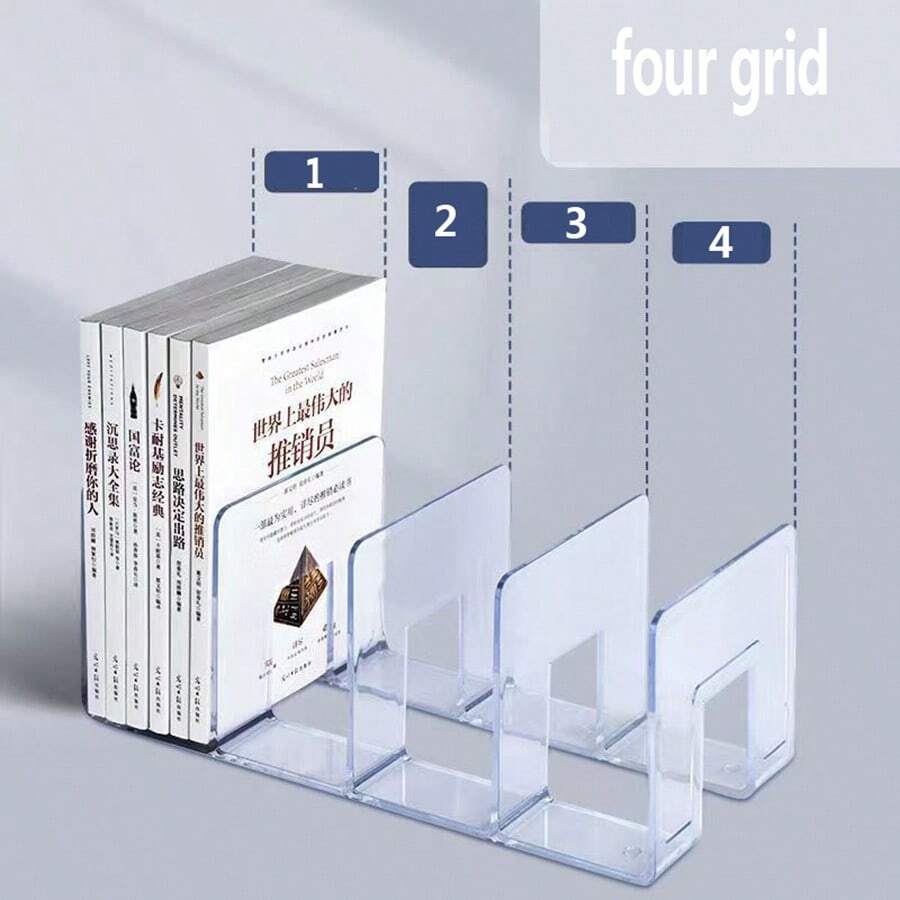 2 Chiếc Đa Năng Dọc Kệ Sách, Dày Acrylic Giá Sách, Sách Chia Giá, Bàn Học Sinh Hộp Bảo Quản - Một cỡ - Xem 1