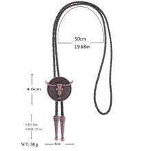 1 Máy Tính Unisex Có Thể Điều Chỉnh Phong Cách Phương Tây Đầu Bò Bolo Thắt Vòng Cổ, cổ Điển Hoa Kỳ Động Vật Đầu Bò Cưới Cổ Áo Sơ Mi Trang Trí, Trường Học - Đồng cổ - Xem 11