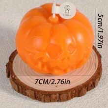 Velas de cera con forma de calabaza para decoración central de mesa del hogar en Halloween