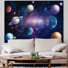 1 buc Fundal de fotografie cu planetă înstelată 210 * 150 cm / 150 * 100 cm / 100 * 75 cm Decorațiune de petrecere colorată cu planetă pentru petrecere de ziua de naștere, petrecere pentru copii, botez, fundal de studio fotografic