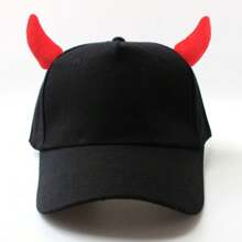 Gorra de béisbol con cuernos de toro y orejas de diablo personalizada y unisex, sombrero de sol novedoso para fiesta/evento - por encargo - Ver 9