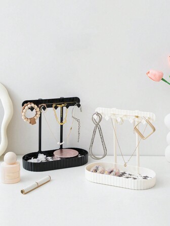 1/2pcs Simple Vanity Display Organizer Rack, Desktop Makeup Cosmetic Jewelry Earring Bracelet Display Holder ,Jewellery Box,Pouch,Makeup Brush Holder,Brush Holder,Perfume Organiser,Pouch Bag,Gifts For Women,Christmas Gifts,Gift Ideas For Women