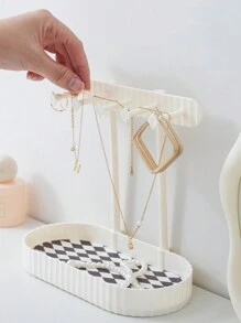 1/2件装简约梳妆台展示收纳架，桌面化妆品首饰耳环手镯展示架，珠宝盒，收纳袋，化妆刷架，化妆刷收纳架，香水收纳盒，化妆包，女士礼物，圣诞礼物，女士送礼佳品 - 彩色 - 查看 5