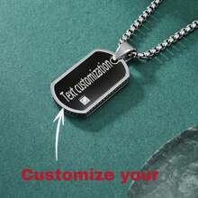 Customized Engraved Text Necklace, Personalized Photo Necklace For Men, Memorial Gift