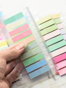 12 Assorted Colors 2400pcs Semi-Transparent PET Material Index Stickers, Student Supplies, Stationery Stickers, Office Supplies Classification Labels - Multicolor - View 8