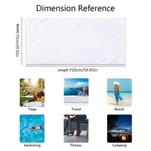 1 件超细纤维沙滩巾，超强吸水速干泳衣毛巾，轻质柔软沙滩毯，非常适合海滩、游泳、户外、露营、旅行 - 彩色 - 查看 6