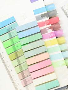 12 Assorted Colors 2400pcs Semi-Transparent PET Material Index Stickers, Student Supplies, Stationery Stickers, Office Supplies Classification Labels - Multicolor - View 9