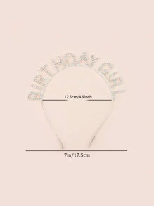 1pc Colorful Birthday Party Headband Crown, Party Accessory - Silver - View 4