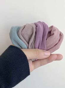 4 件装女士高弹力发带，无缝马尾辫夹，可爱发饰 - 彩色 - 查看 9