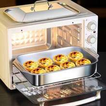 1 件深烤盘，带不锈钢盖，家用厨房配件 - 銀色 - 查看 7