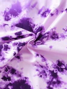 Tween 女童扎染印花圆领短袖休闲连衣裙 - 紫色 - 查看 6