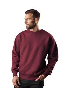 Men Sweatshirts - 酒紅色 - 查看 3