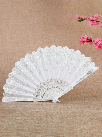 1入組金色花卉圖案折扇適用於跳舞