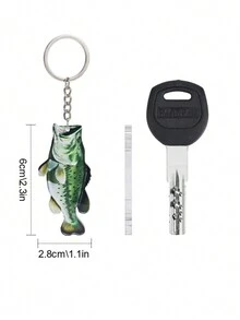 1 pieza Llavero de acrílico con percha para entusiastas de la pesca, llavero multifuncional, regalo para decoración - Multicolor - Ver 2
