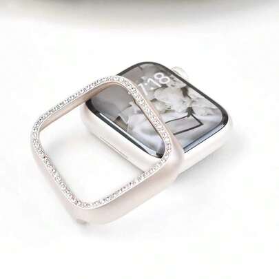 1 Ốp lưng cứng bảo vệ đính đá Rhinestone tương thích với Apple Watch Series 10/9/8/7/6/5/SE/4/3, phù hợp với kích thước 38mm/40mm/41mm/42mm/44mm/45mm/46mm/49mm (Không bao gồm đồng hồ và dây đeo)