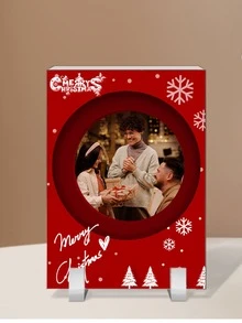 1 pièce Ornement de bureau rectangulaire en acrylique personnalisé pour les photos de Noël des couples, photo personnalisée avec base de décoration de bureau, cadeau photo DIY pour la Saint-Valentin, cadeau commémoratif d'anniversaire unique, décoration de bureau idéale pour les occasions spéciales comme la décoration de Noël à la maison, le mariage, l'anniversaire, la décoration de la maison ou du bureau, etc. pour les meilleurs amis et la famille. (Il y a 4 modèles à choisir)