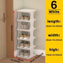 8-Tier Stackable Plastic Shoe Rack, Space-Saving Shoe Organizer For Living Room, Polypropylene Shoe Storage Shelf, No-Tool Assembly, Floor Standing, Home Dorm Shoe Tower - Use Without Electricity,  Material