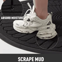 Tapete para puerta de entrada interior y exterior, semicircular, duradero, de goma, antideslizante. - Rojo violeta - Ver 3