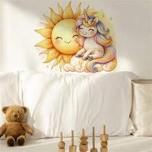 Cute Cartoon Unicorn And Rainbow Removable Wall Stickers For Living Room, Entrance, Bedroom Decoration, Girls/Boys Room, Kids Room, Baby Nursery - Multicolor - View 1